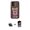 MARSİLYAN™- iPhone 11 Kılıf İz Minimal Koleksiyonu - Siyah Buffer Hayalet Cam Ekran Koruyucu + Kamera Lens Koruma Cam - SF