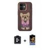 MARSİLYAN™- iPhone 11 Kılıf İz Minimal Koleksiyonu - Siyah Buffer Hayalet Cam Ekran Koruyucu + PVD Metal Kamera Lens - SH