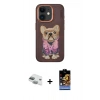 MARSİLYAN™- iPhone 11 Kılıf İz Minimal Koleksiyonu - Siyah Buffer Hayalet Cam Ekran Koruyucu + Pers Alüminyum Kamera Lens - YL