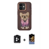 MARSİLYAN™- iPhone 11 Kılıf İz Minimal Koleksiyonu - Siyah Buffer Hayalet Cam Ekran Koruyucu + PVD Metal Kamera Lens - YL