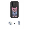 MARSİLYAN™- iPhone 11 Kılıf İz Minimal Koleksiyonu - Siyah Joko Magic 5D Cam + Pers Alüminyum Kamera Lens - GI