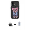 MARSİLYAN™- iPhone 11 Kılıf İz Minimal Koleksiyonu - Siyah Joko Magic 5D Cam + Kamera Lens Koruma Cam - SF