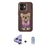 MARSİLYAN™- iPhone 11 Kılıf İz Minimal Koleksiyonu - Siyah Joko Magic 5D Cam + Mor Raze Metal Kamera Lens