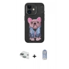 MARSİLYAN™- iPhone 11 Kılıf İz Minimal Koleksiyonu - Siyah Joko Magic 5D Cam + Pers Alüminyum Kamera Lens - YL