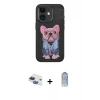 MARSİLYAN™- iPhone 11 Kılıf İz Minimal Koleksiyonu - Siyah Joko Magic 5D Cam + Pers Alüminyum Kamera Lens - LT