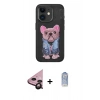 MARSİLYAN™- iPhone 11 Kılıf İz Minimal Koleksiyonu - Siyah Joko Magic 5D Cam + Raze Metal Kamera Lens - SH