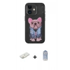 MARSİLYAN™- iPhone 11 Kılıf İz Minimal Koleksiyonu - Siyah Joko Magic 5D Cam + Renkli Kamera Lens Koruma Cam - TU