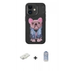 MARSİLYAN™- iPhone 11 Kılıf İz Minimal Koleksiyonu - Siyah Joko Magic 5D Cam + Sarı Renkli Kamera Lens Koruma Cam