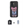 MARSİLYAN™- iPhone 11 Kılıf İz Minimal Koleksiyonu - Siyah Joko Magic 5D Cam + PVD Metal Kamera Lens - SH