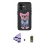 MARSİLYAN™- iPhone 11 Kılıf İz Minimal Koleksiyonu - Siyah Joko Magic 5D Hayalet Cam + Raze Metal Kamera Lens - MR