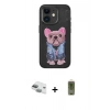 MARSİLYAN™- iPhone 11 Kılıf İz Minimal Koleksiyonu - Siyah Joko Magic 5D Hayalet Cam + Pers Alüminyum Kamera Lens - YL