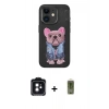MARSİLYAN™- iPhone 11 Kılıf İz Minimal Koleksiyonu - Siyah Joko Magic 5D Hayalet Cam + PVD Metal Kamera Lens - SH