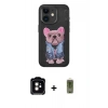 MARSİLYAN™- iPhone 11 Kılıf İz Minimal Koleksiyonu - Siyah Joko Magic 5D Hayalet Cam + PVD Metal Kamera Lens - TU