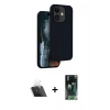 MARSİLYAN™- iPhone 11 Kılıf Kıvılcım Çizgi Serisi - Şeffaf 360 Full Body Arka Koruyucu + Kamera Lens Koruma Cam - SF