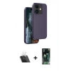 MARSİLYAN™- iPhone 11 Kılıf Kıvılcım Çizgi Serisi - Şeffaf 360 Full Body Arka Koruyucu + Kamera Lens Koruma Cam - SF