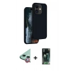 MARSİLYAN™- iPhone 11 Kılıf Kıvılcım Çizgi Serisi - Şeffaf 360 Full Body Arka Koruyucu + Kırmızı Raze Metal Kamera Lens