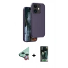 MARSİLYAN™- iPhone 11 Kılıf Kıvılcım Çizgi Serisi - Şeffaf 360 Full Body Arka Koruyucu + Kırmızı Raze Metal Kamera Lens