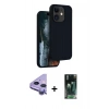 MARSİLYAN™- iPhone 11 Kılıf Kıvılcım Çizgi Serisi - Şeffaf 360 Full Body Arka Koruyucu + Raze Metal Kamera Lens - MR