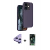 MARSİLYAN™- iPhone 11 Kılıf Kıvılcım Çizgi Serisi - Şeffaf 360 Full Body Arka Koruyucu + Raze Metal Kamera Lens - MR