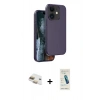 MARSİLYAN™- iPhone 11 Kılıf Kıvılcım Çizgi Serisi - Şeffaf Pasifik Cam Ekran Koruyucu + Pers Alüminyum Kamera Lens - GD