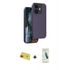 MARSİLYAN™- iPhone 11 Kılıf Kıvılcım Çizgi Serisi - Şeffaf Pasifik Cam Ekran Koruyucu + Rainbow Kamera Lens Koruma Cam - KI