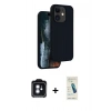 MARSİLYAN™- iPhone 11 Kılıf Kıvılcım Çizgi Serisi - Şeffaf Pasifik Cam Ekran Koruyucu + PVD Metal Kamera Lens - MI