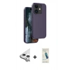 MARSİLYAN™- iPhone 11 Kılıf Kıvılcım Çizgi Serisi - Şeffaf Pasifik Cam Ekran Koruyucu + Raze Metal Kamera Lens - GS