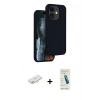 MARSİLYAN™- iPhone 11 Kılıf Kıvılcım Çizgi Serisi - Şeffaf Pasifik Cam Ekran Koruyucu + Renkli Kamera Lens Koruma Cam - YL