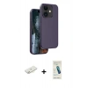 MARSİLYAN™- iPhone 11 Kılıf Kıvılcım Çizgi Serisi - Şeffaf Pasifik Cam Ekran Koruyucu + Renkli Kamera Lens Koruma Cam - SI