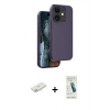 MARSİLYAN™- iPhone 11 Kılıf Kıvılcım Çizgi Serisi - Şeffaf Pasifik Cam Ekran Koruyucu + Renkli Kamera Lens Koruma Cam - SI