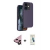 MARSİLYAN™- iPhone 11 Kılıf Kıvılcım Çizgi Serisi - Şeffaf Pasifik Cam Ekran Koruyucu + Raze Metal Kamera Lens - SH
