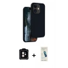 MARSİLYAN™- iPhone 11 Kılıf Kıvılcım Çizgi Serisi - Şeffaf Pasifik Cam Ekran Koruyucu + PVD Metal Kamera Lens - TU