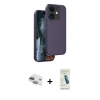 MARSİLYAN™- iPhone 11 Kılıf Kıvılcım Çizgi Serisi - Şeffaf Pasifik Cam Ekran Koruyucu + Pers Alüminyum Kamera Lens - YL
