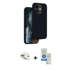 MARSİLYAN™- iPhone 11 Kılıf Kıvılcım Çizgi Serisi - Şeffaf Royal Nano Ekran Koruyucu + Pers Alüminyum Kamera Lens - GD