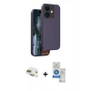 MARSİLYAN™- iPhone 11 Kılıf Kıvılcım Çizgi Serisi - Şeffaf Royal Nano Ekran Koruyucu + Pers Alüminyum Kamera Lens - GD
