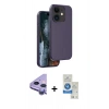 MARSİLYAN™- iPhone 11 Kılıf Kıvılcım Çizgi Serisi - Şeffaf Royal Nano Ekran Koruyucu + Raze Metal Kamera Lens - MR