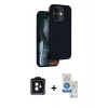MARSİLYAN™- iPhone 11 Kılıf Kıvılcım Çizgi Serisi - Şeffaf Royal Nano Ekran Koruyucu + PVD Metal Kamera Lens - SH
