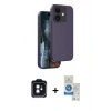 MARSİLYAN™- iPhone 11 Kılıf Kıvılcım Çizgi Serisi - Şeffaf Royal Nano Ekran Koruyucu + PVD Metal Kamera Lens - SH
