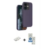 MARSİLYAN™- iPhone 11 Kılıf Kıvılcım Çizgi Serisi - Şeffaf Royal Nano Ekran Koruyucu + Renkli Kamera Lens Koruma Cam - YL