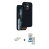 MARSİLYAN™- iPhone 11 Kılıf Kıvılcım Çizgi Serisi - Şeffaf Royal Nano Ekran Koruyucu + Renkli Kamera Lens Koruma Cam - YL