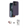 MARSİLYAN™- iPhone 11 Kılıf Kıvılcım Çizgi Serisi - Şeffaf Uv Polymer Nano Ekran Koruyucu + Pers Alüminyum Kamera Lens - KI