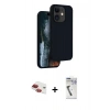 MARSİLYAN™- iPhone 11 Kılıf Kıvılcım Çizgi Serisi - Şeffaf Uv Polymer Nano Ekran Koruyucu + Pers Alüminyum Kamera Lens - KI