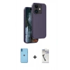 MARSİLYAN™- iPhone 11 Kılıf Kıvılcım Çizgi Serisi - Şeffaf Uv Polymer Nano Ekran Koruyucu + Neon Fosforlu Kamera Lens - MI