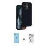 MARSİLYAN™- iPhone 11 Kılıf Kıvılcım Çizgi Serisi - Şeffaf Uv Polymer Nano Ekran Koruyucu + Neon Fosforlu Kamera Lens - MI