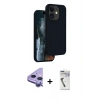 MARSİLYAN™- iPhone 11 Kılıf Kıvılcım Çizgi Serisi - Şeffaf Uv Polymer Nano Ekran Koruyucu + Raze Metal Kamera Lens - MR