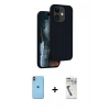 MARSİLYAN™- iPhone 11 Kılıf Kıvılcım Çizgi Serisi - Şeffaf Uv Polymer Nano Ekran Koruyucu + Neon Fosforlu Kamera Lens - TU