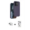 MARSİLYAN™- iPhone 11 Kılıf Kıvılcım Çizgi Serisi - Şeffaf Uv Polymer Nano Ekran Koruyucu + Pers Alüminyum Kamera Lens - YL