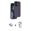 MARSİLYAN™- iPhone 11 Kılıf Kıvılcım Çizgi Serisi - Şeffaf Uv Polymer Nano Ekran Koruyucu + Pers Alüminyum Kamera Lens - GI