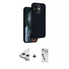 MARSİLYAN™- iPhone 11 Kılıf Kıvılcım Çizgi Serisi - Şeffaf Uv Polymer Nano Ekran Koruyucu + Raze Metal Kamera Lens - GS