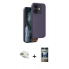MARSİLYAN™- iPhone 11 Kılıf Kıvılcım Çizgi Serisi - Siyah 34D Hayalet Izgaralı Cam + Pers Alüminyum Kamera Lens - GD